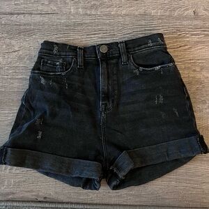 BDG high rise black denim short